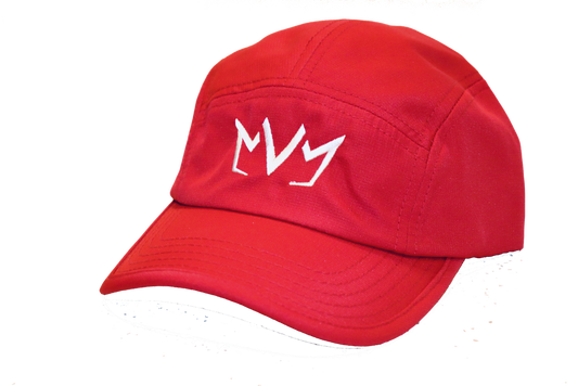 Frontside view of The Casual Runner Performance Cap in red.