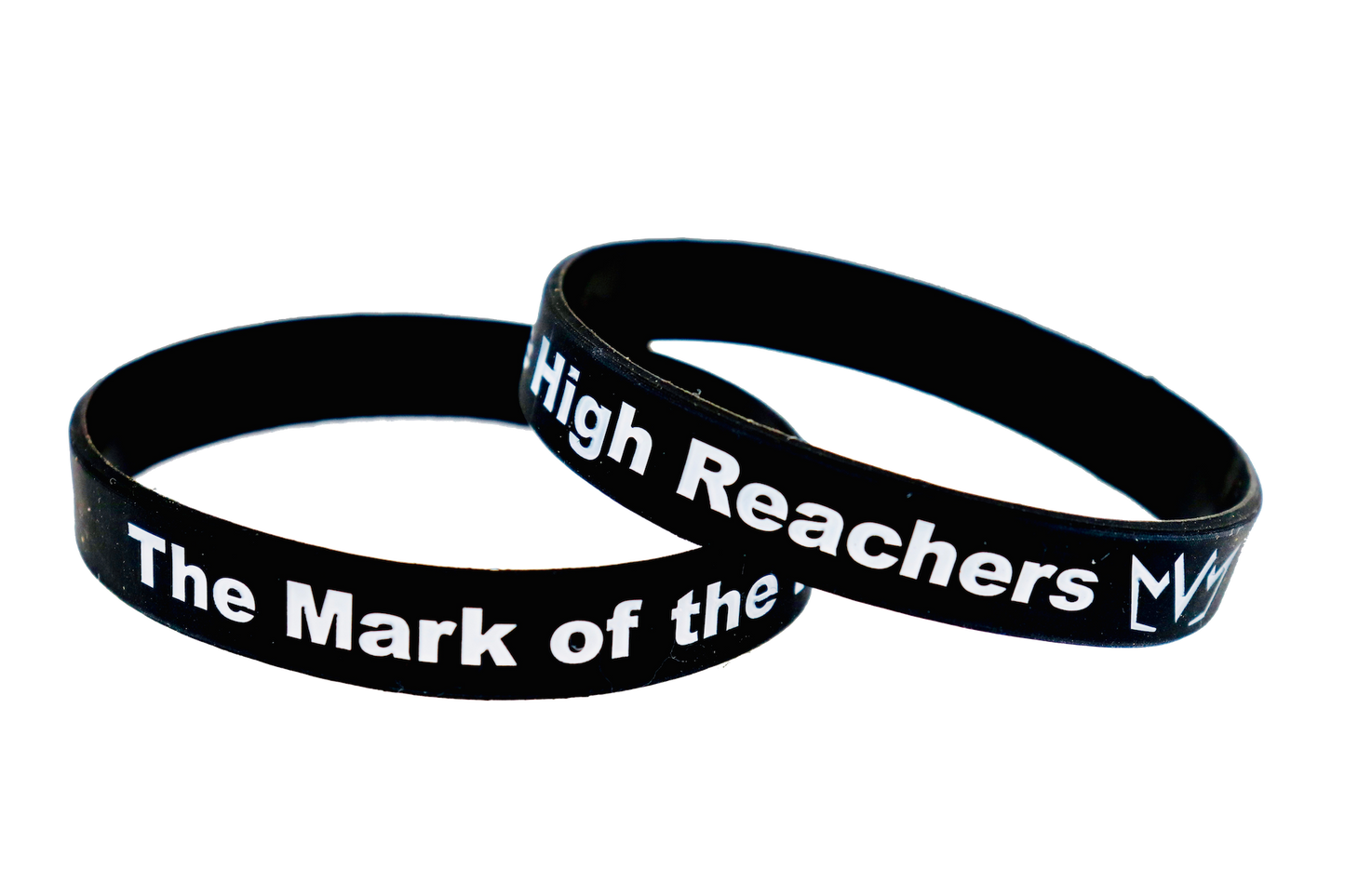 The Mark of the High Reachers Silicone Wristband in black.
