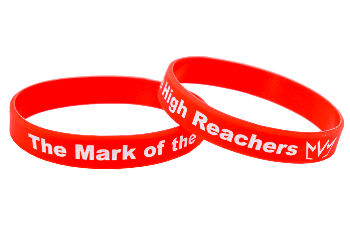 The Mark of the High Reachers Silicone Wristband in red.